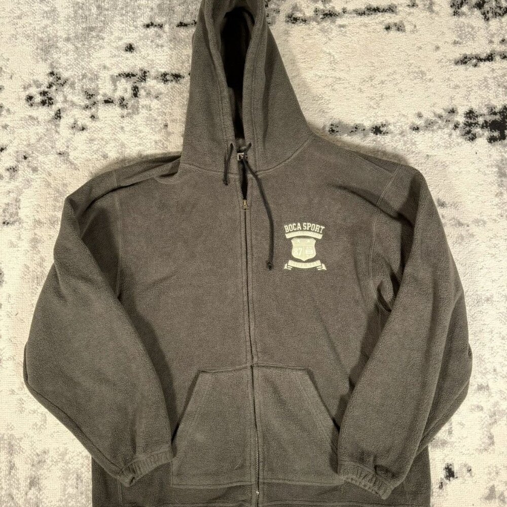 Y2K Vintage Made in Canada Boca Sports Zip-Up Fleece Hoodie